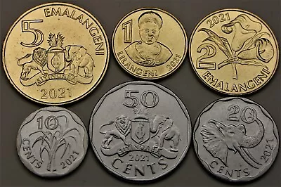 $6 • Buy ESWATINI 10 Cents / 5 Emalangeni 2021  - Lot Of 6 Coins - UNC *