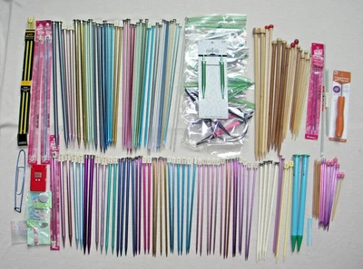 $49.99 • Buy Large Lot Knitting Needles - Metal Wood Circular Single Double Point & Tools