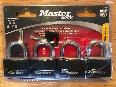 Master Lock 141Q Covered Aluminum Keyed Padlock 4 Pack Keyed Alike • $17.50