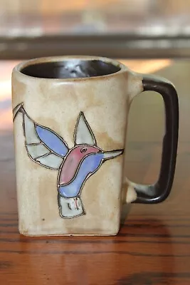 Mara Mexico Hummingbirds Pottery Stoneware Square Base Coffee Mug • $6