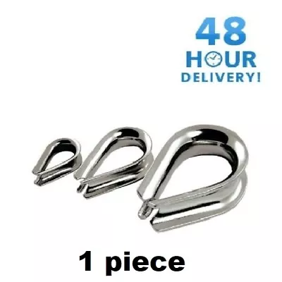 £1.79 • Buy STAINLESS STEEL INOX THIMBLE WIRE CABLE ROPE CLIPS CLAMPS MARINE 3, 4, 5, 6mm