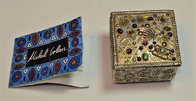 Designer Michal Golan Judaic Design Semi Precious Stones Jewelry Box Signed • $99