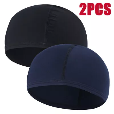 2Pack Moisture Wicking Skull Cap Cycling Helmet Liner Beanie Bald Caps Dome Cap • $9.89