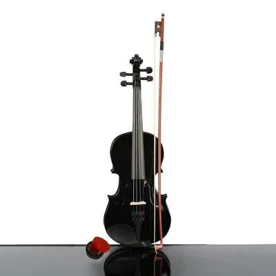 New 3/4 Size Acoustic Violin Fiddle W/ Case Bow Rosin Black For Kids Gifts • $49.99