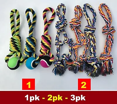 $22.95 • Buy  Dog Tug Rope Toys & Big Tennis Ball Pet Toy Large Training Interactive Knotted 