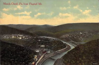 C.'13Early Color PrintingRailroad Birds-eye Of Mauch Chunk PA  Old Postcard • $9.95