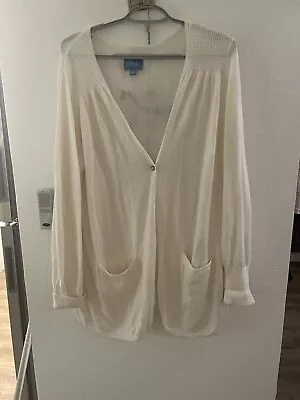 Simply Vera Vera Wang Womens Ivory Long Sleeve Button Up Cardigan Sz XL • $0.99