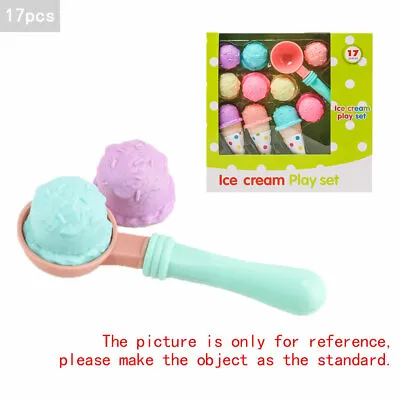 £9.24 • Buy 17pcs Kids Kitchen Ice Cream Play Set Pretend Play Cones Scoops Food Toy Playset