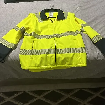 High Visibility Zip-off Sleeves Fleece Safety Jacket Class 3 ANSI Size 2XL • $35