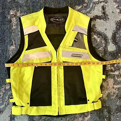 Olympia Moto Sports Hi-Vis Neon Yellow Motorcycle Gear Safety Vest • $35