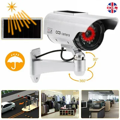 Solar Power Dummy Fake Security CCTV CCD Camera Surveillance Verities RED LED • £8.49