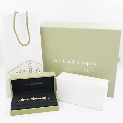Van Cleef & Arpels 18K Vintage Alhambra 5 Motif Bracelet With Mother Of Pearl • $3050