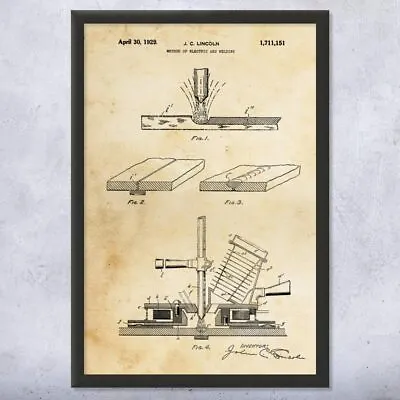 Framed Arc Welding Wall Art Print Metal Worker Welder Gift Welding Decor • $159.95