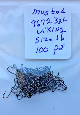 100 Pcs Mustad 9672 3XL Viking Size 16 Wet Nymph Fly Tying Hooks Material • $6.50