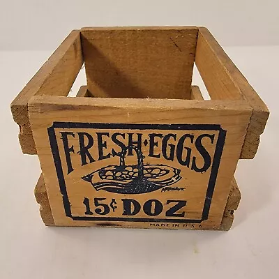 Vintage Small Wooden Crate Fresh Eggs 15 Cents A Doz • $22