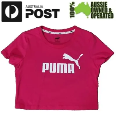 $14.99 • Buy Hot Pink Puma Crop Top T-Shirt Ladies Activeware Sports