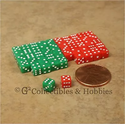 NEW 5mm 50 Green Red Mini Dice Set RPG Game Miniature 3/16 Inch Tiny D6 Koplow • $6.99