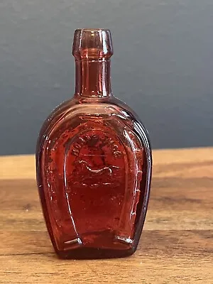 Wheaton Dark Red Glass Bottle 'Horse Shoe' 3.5  • $14