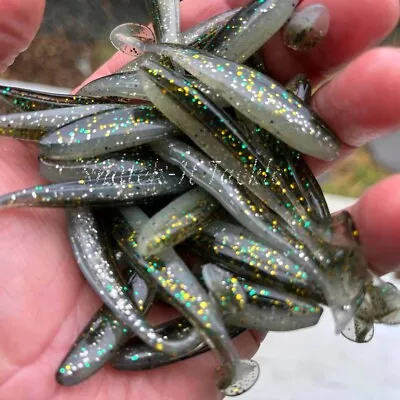 $6.99 • Buy 20 Soft Plastic Fishing Lures 70mm Paddle TAIL FLATHEAD Bream Bass Cod Lure
