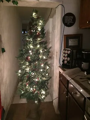 Martha Stewart Living 6.5' Feet Pre-Lit Pine Artificial Christmas Tree In Base • $50