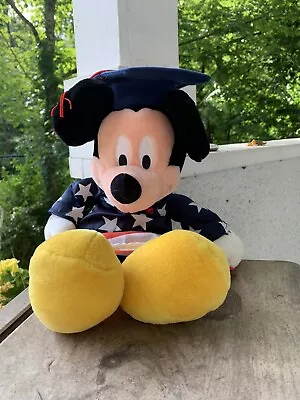 Disney Graduation Mickey Mouse Plush American Flag Gown Diploma. Approx. 17 .  • $6.30