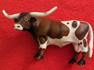 2002 Schleich Farm Animals Retired Texas Longhorn Bull Cow Cattle Toy Figure • £10