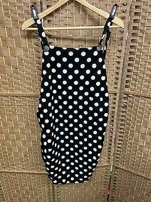 £6.50 • Buy Boohoo Maternity Polka Dot Pinafore Dress Black And White Size 16 Bnwt