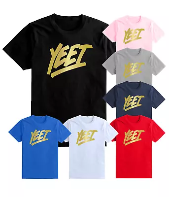 Kids Gold YEET T Shirt Lazar Beam Merch Gaming Youtuber Boys Girls Gift Top Tee • £6.99