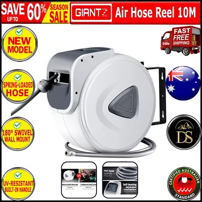 Giantz Air Hose Reel 10m Retractable Rewind Swivel Wall Mount Compressor Garage. • $58