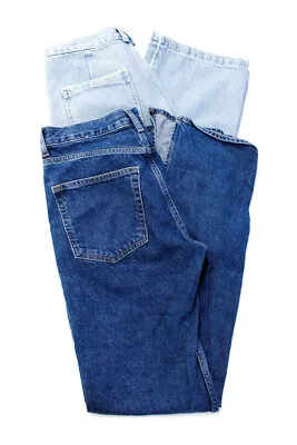 $41.99 • Buy Zara Women's High Waist Wide Leg Crop Light Wash Denim Pant Size 6 Lot2