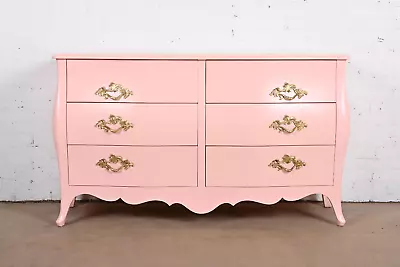 John Widdicomb French Provincial Louis XV Pink Lacquered Dresser Refinished • $2995