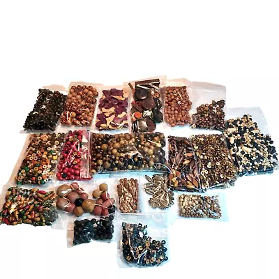 L+ Lb Colorful Lot Of Mixed Wooden Beads For Jewelry Making And Crafting • $14.99