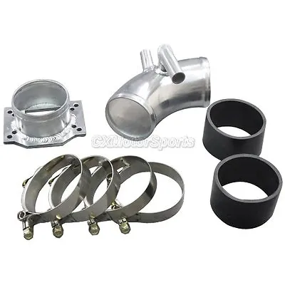 Cxracing Flange + Cold Air Intake Pipe Kit FOR BMW E30 MAF With Black Hose • $109.99