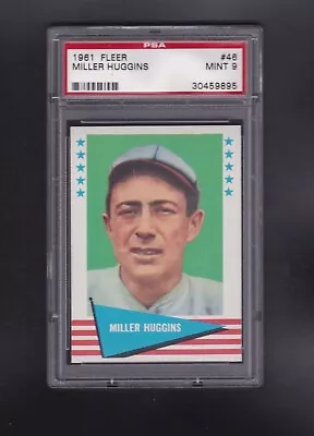 1961 Fleer Baseball All-Time GREATS  #46  PSA  9  Miller Huggins ~BEAUTIFUL CARD • $89.26