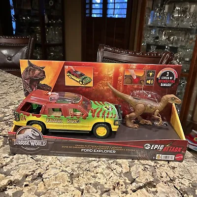 Jurassic World Park Epic Attack Crash ‘N Attack Ford Explorer Mattel Brand New • $34.99