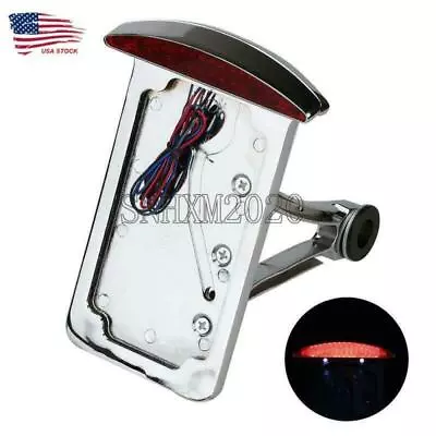 Vertical License Plate Holder With Brake Light For Harley Dyna Softail Sportster • $39.74