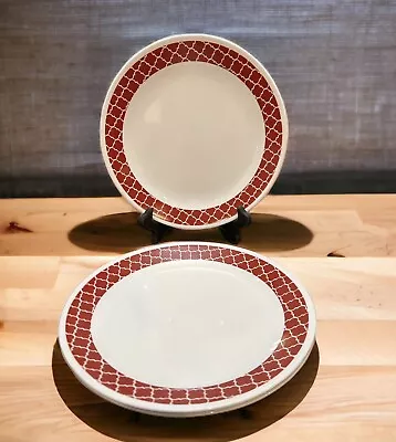 Corelle CRIMSON TRELLIS Dinner Plate Red White Moroccan 10.25” READ - SET OF 4 • $34