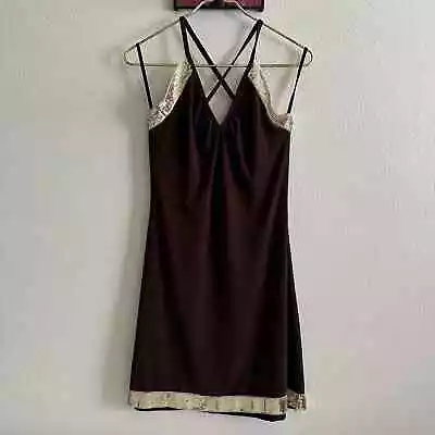 Vintage Y2k Brown Gold Sequin Mini Dress • $32