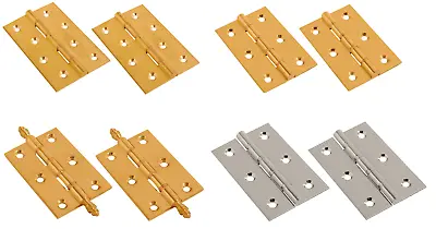 Solid Brass Door Hinges Butt Pair 3  4  Internal Fixed Pin Chrome Quality Solid • £6.19