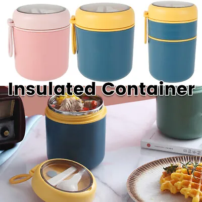 $12.69 • Buy 1/2 Layer Thermal Insulated Food Container Lunch Box Thermos Flask Soup Jar Db