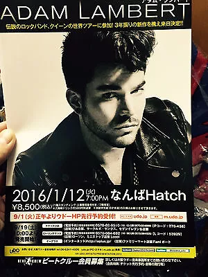 $7.95 • Buy ADAM LAMBERT Osaka Japan LIVE Mini-poster Jan.2016 Concert Gig American Idol