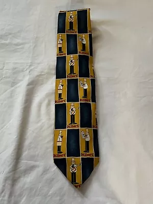 St Michael Marks & Spencer Dilbert Cartoon Silk Mens Neck Tie 58.5” Yellow Blue • $4.99