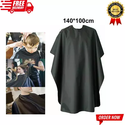£2.15 • Buy Professional Salon Barber Apron Hair Cutting Hairdressing Cut Gown Black Cape UK