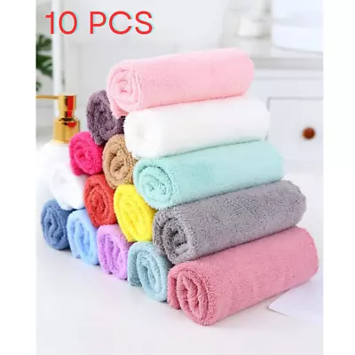 10pcs Bamboo Fiber Kitchen Dish Clothes Kitchen Towel Dishcloths Washing Towel • $5.49
