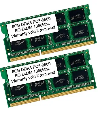 $23.50 • Buy 16GB 2x 8GB DDR3 1066 MHz PC3-8500 Sodimm Laptop RAM Memory MacBook Pro Apple