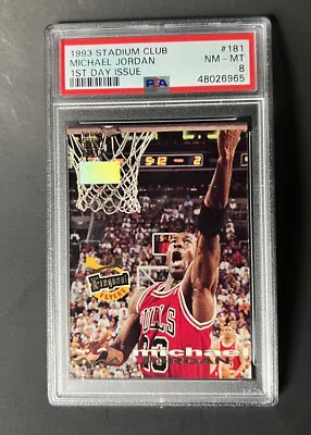 1993-94 Stadium Club 1st Day Issue MICHAEL JORDAN #181 PSA 8 Chicago Bulls SP • $329.95
