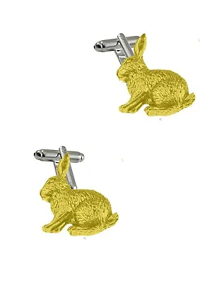 A17 Rabbit  Fine English Chrome Gold Plated Pewter Cufflinks Gift  Suit • $22.38