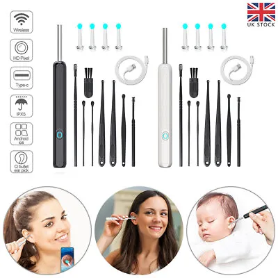 Wireless HD Ear Wax Remover Camera Ear Endoscope Spoon Pick Cleaning Tool Kit • £12.99