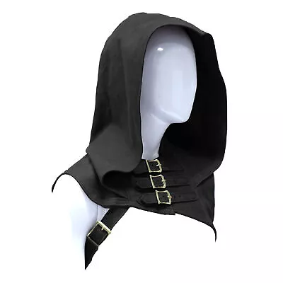 Cowl Hood Wind-proof Comfy Solid Color Buckles Cowl Hat Costume • $32