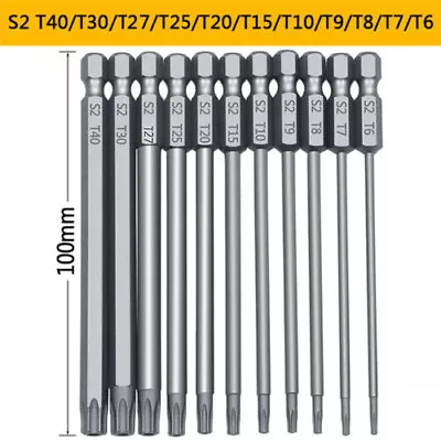 11Pc Long Reach Torx Star Hex Security Bit Set Tamper Proof Screwdriver Bit Hole • £4.59